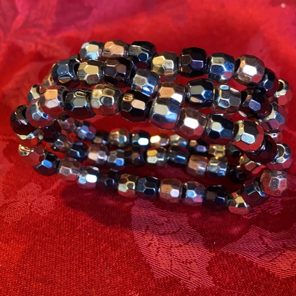 METALLIC HEMATITE/GOLD BRACELET - Picture 3 of 3